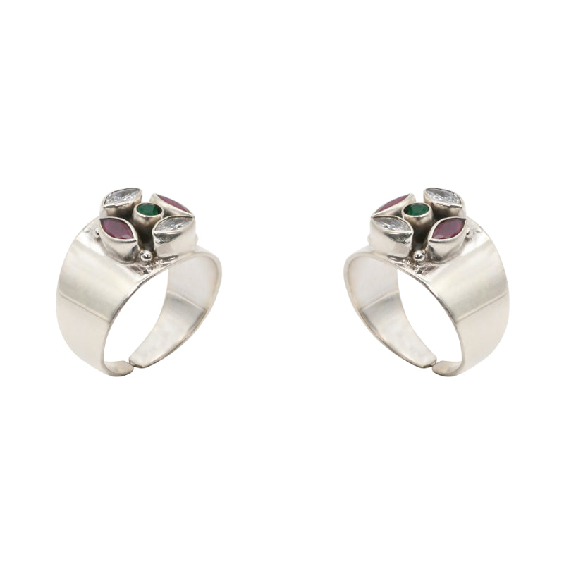 Gemstone Mosaic Toe Rings