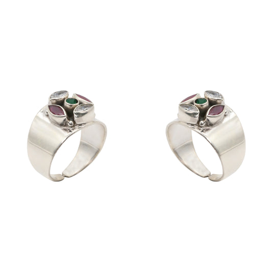 Gemstone Mosaic Toe Rings