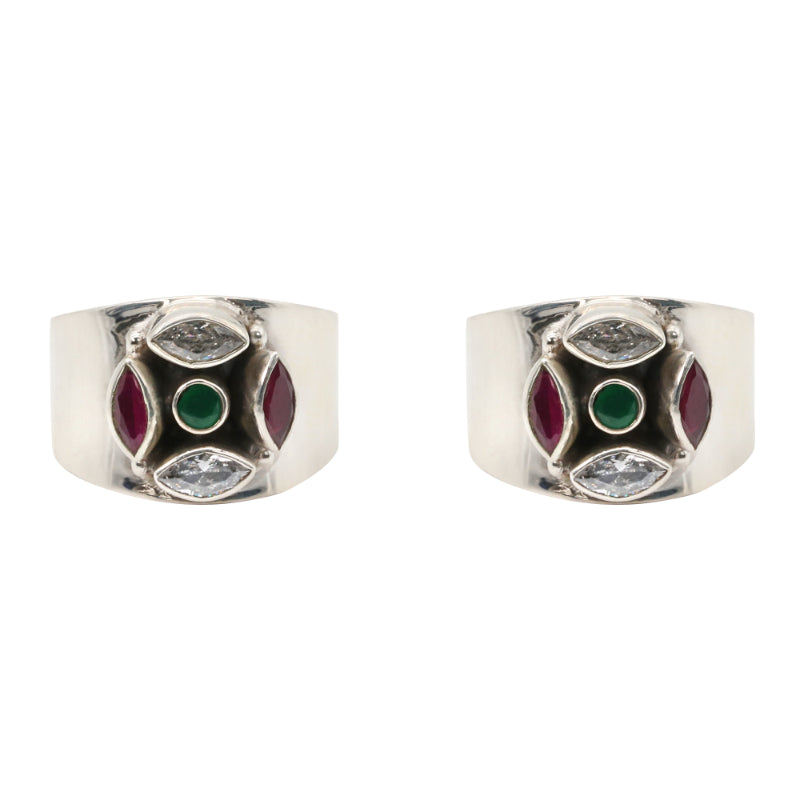 Gemstone Mosaic Toe Rings