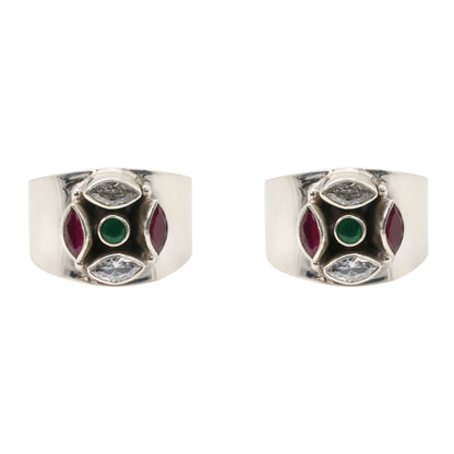Gemstone Mosaic Toe Rings