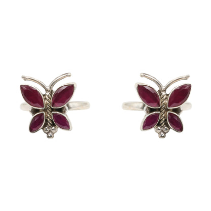 Scarlet Wing Toe Rings