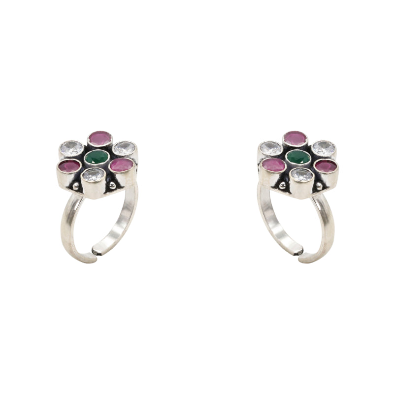 Rainbow Petals Toe Rings