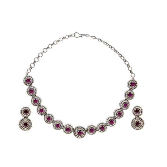 Silver Blossom Necklace Set